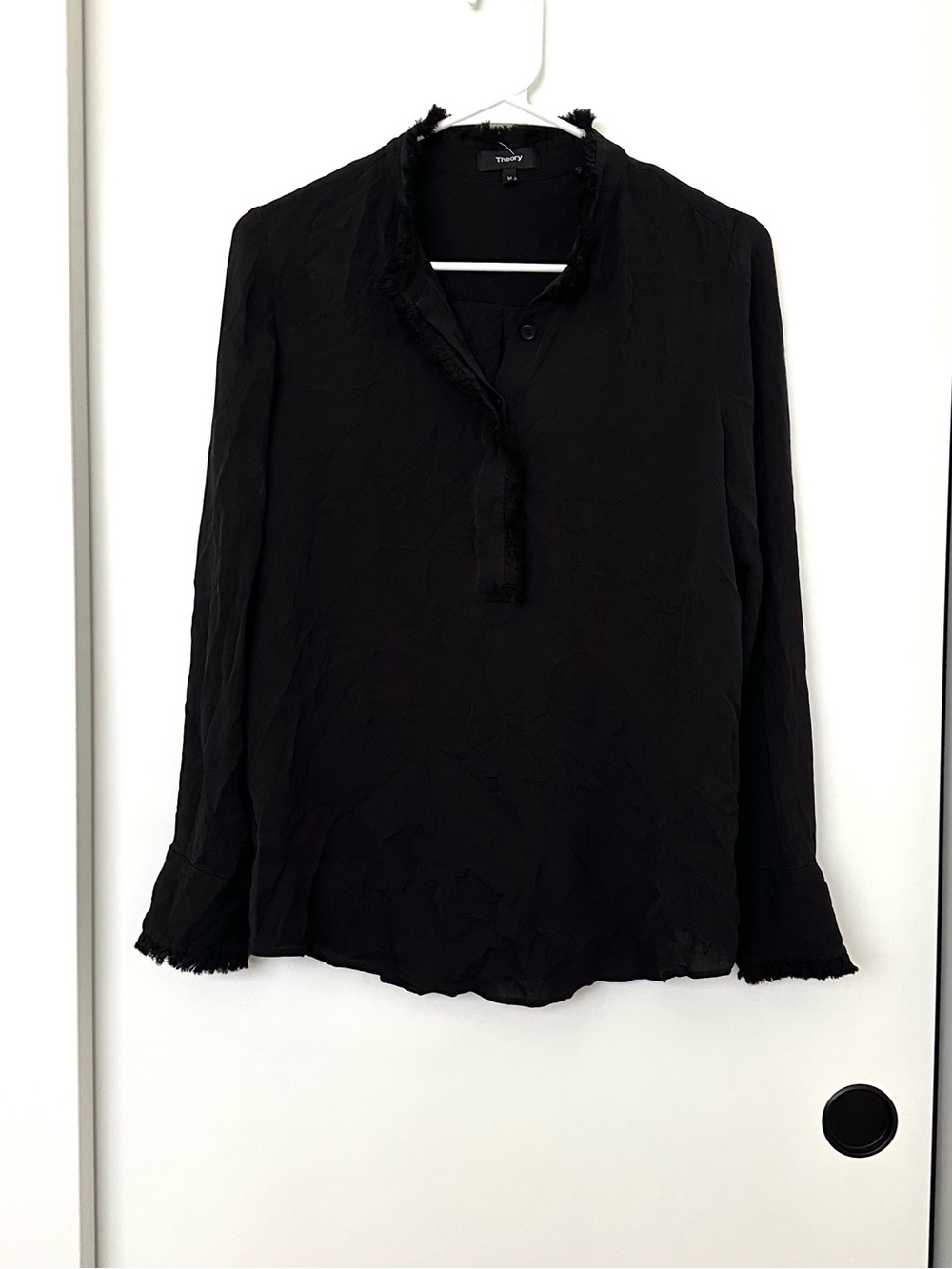 THEORY Silk Black Blouse